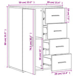 Dressoirs 2 St 59X39X80 Cm Bewerkt Hout Kleurig