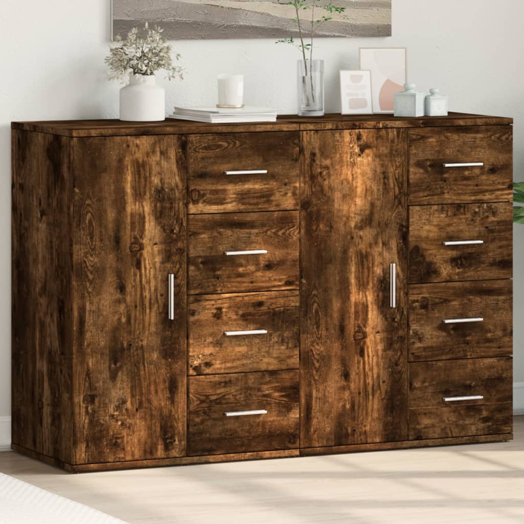 Dressoirs 2 St 59X39X80 Cm Bewerkt Hout Kleurig