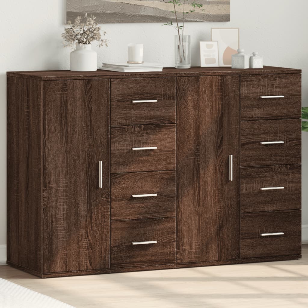 Dressoirs 2 St 59X39X80 Cm Bewerkt Hout Kleurig