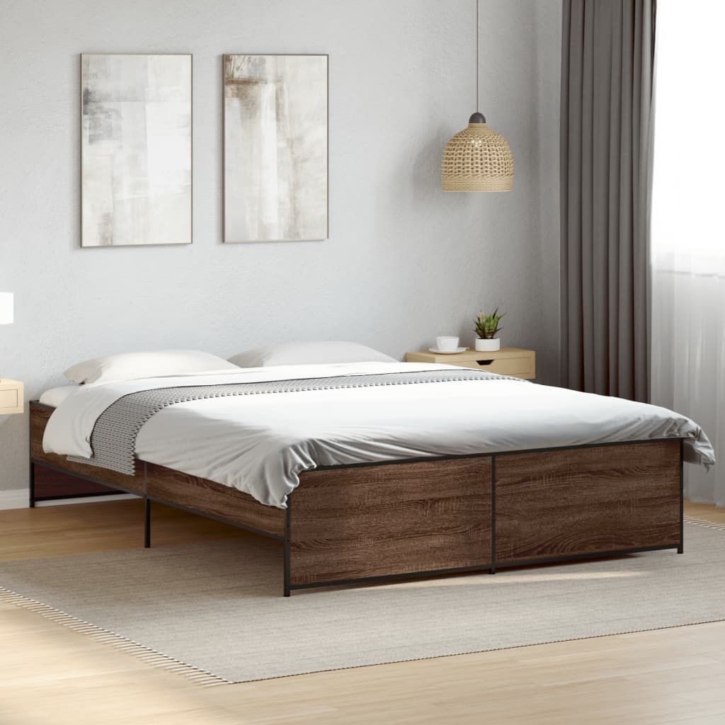Bedframe Bewerkt Hout Metaal