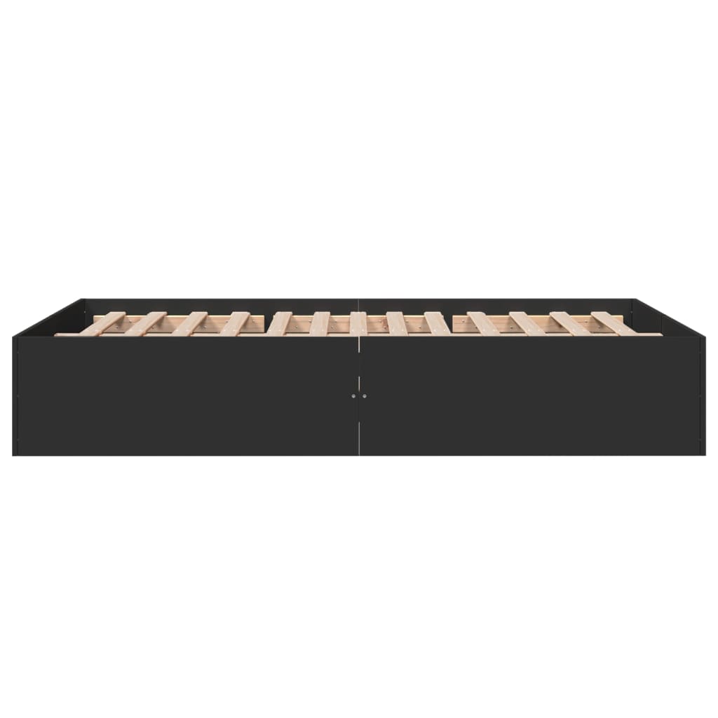 Bedframe Massief Hout Zwart