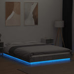 Bedframe Met Led-Verlichting Bewerkt Hout
