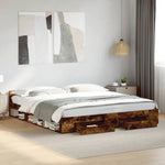 Bedframe Met Lades Bewerkt Hout Kleurig