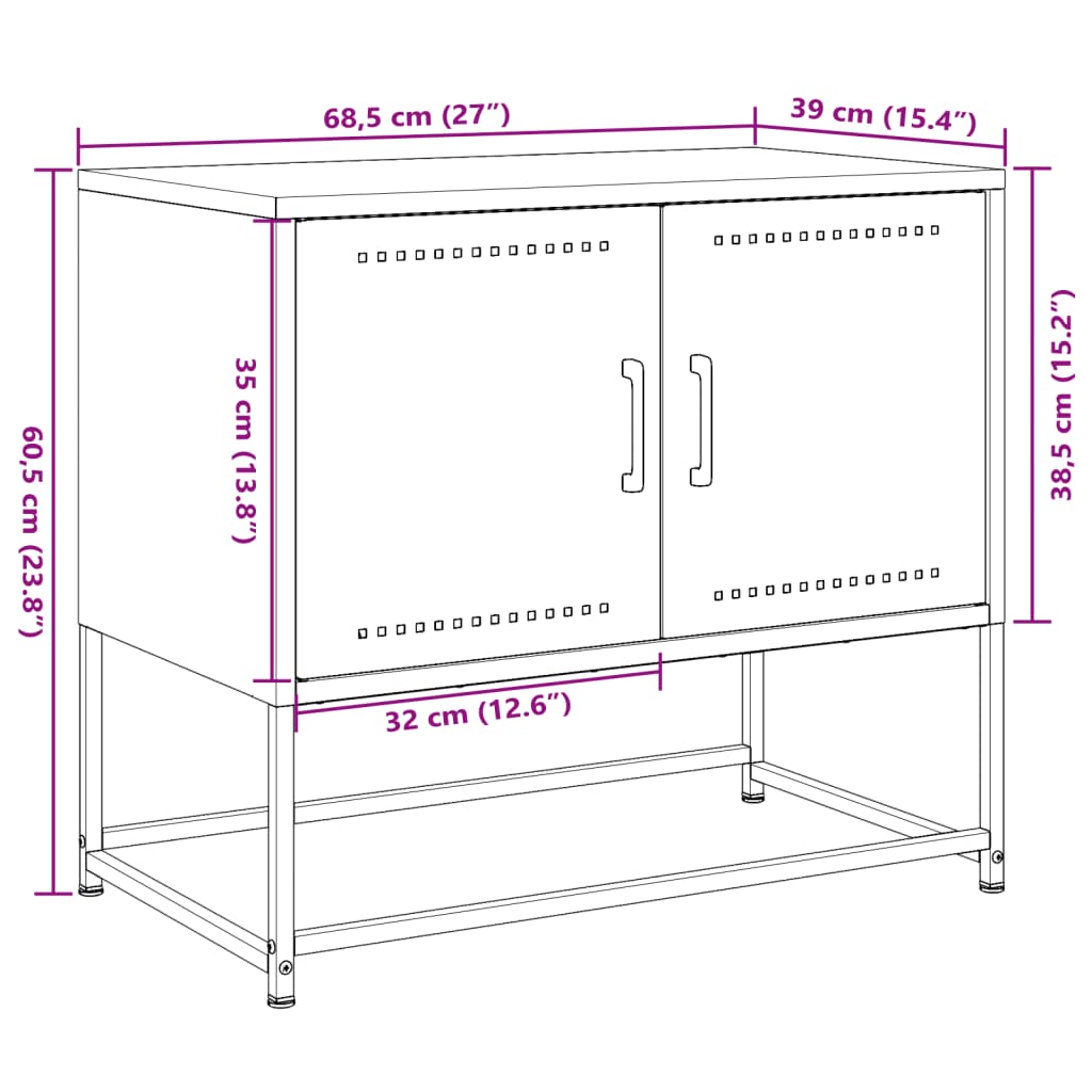 Tv-Meubel 68,5X39X60,5 Cm Staal