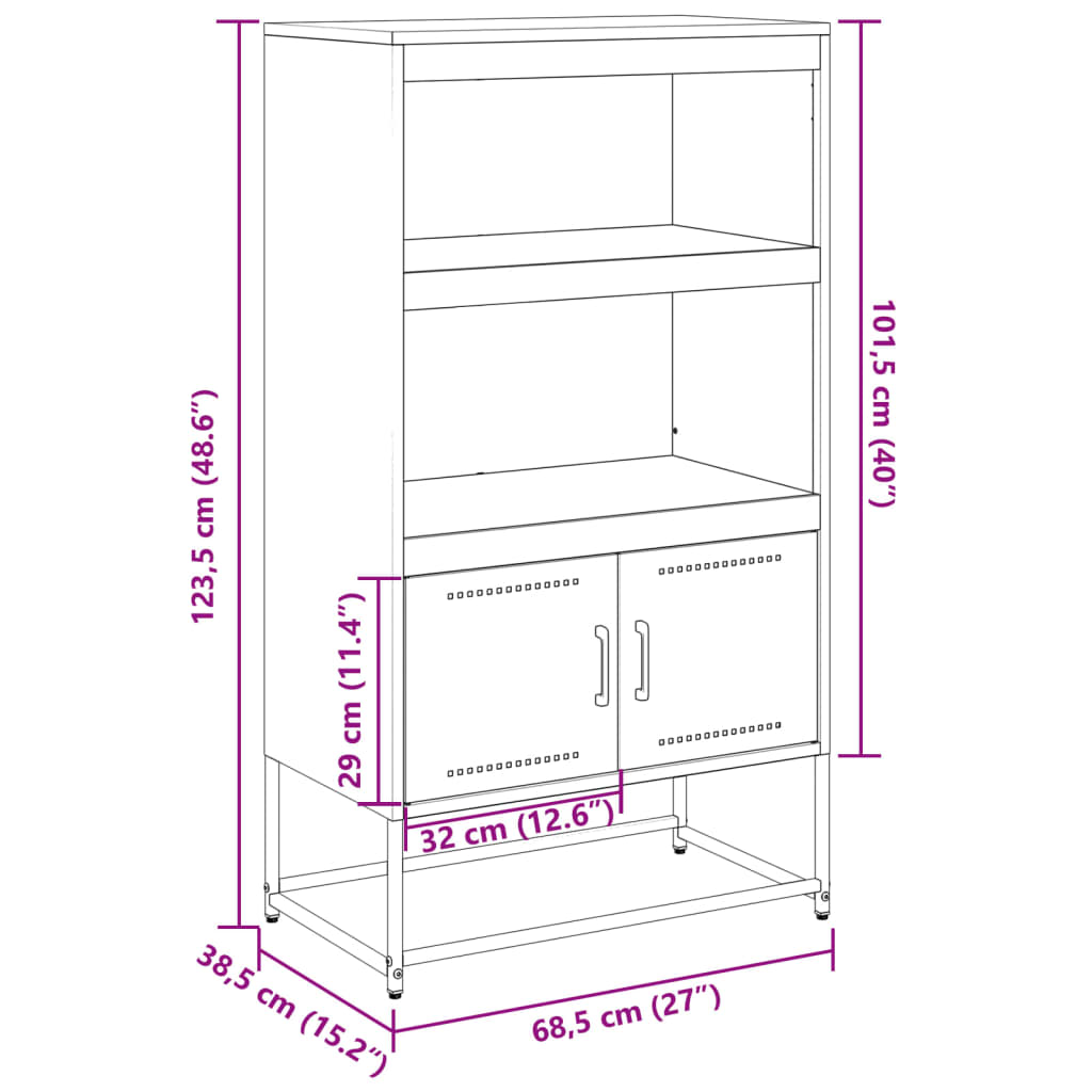 Hoge Kast 68,5X38,5X123,5 Cm Staal