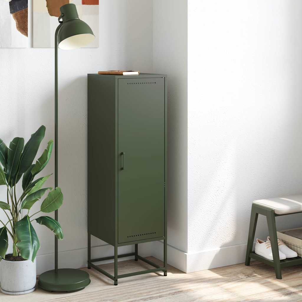 Hoge Kast 36X39X123 Cm Staal Olijf