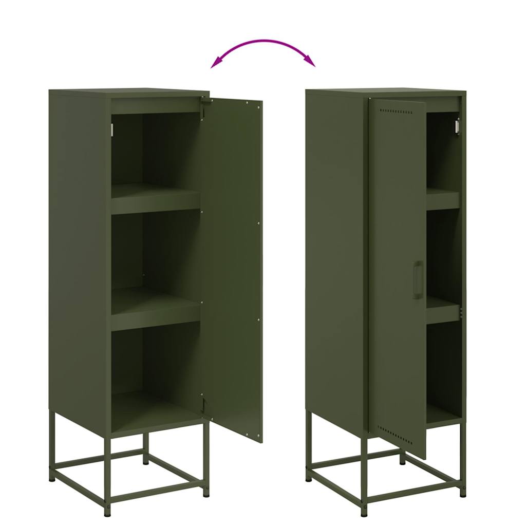 Hoge Kast 36X39X123 Cm Staal Olijf