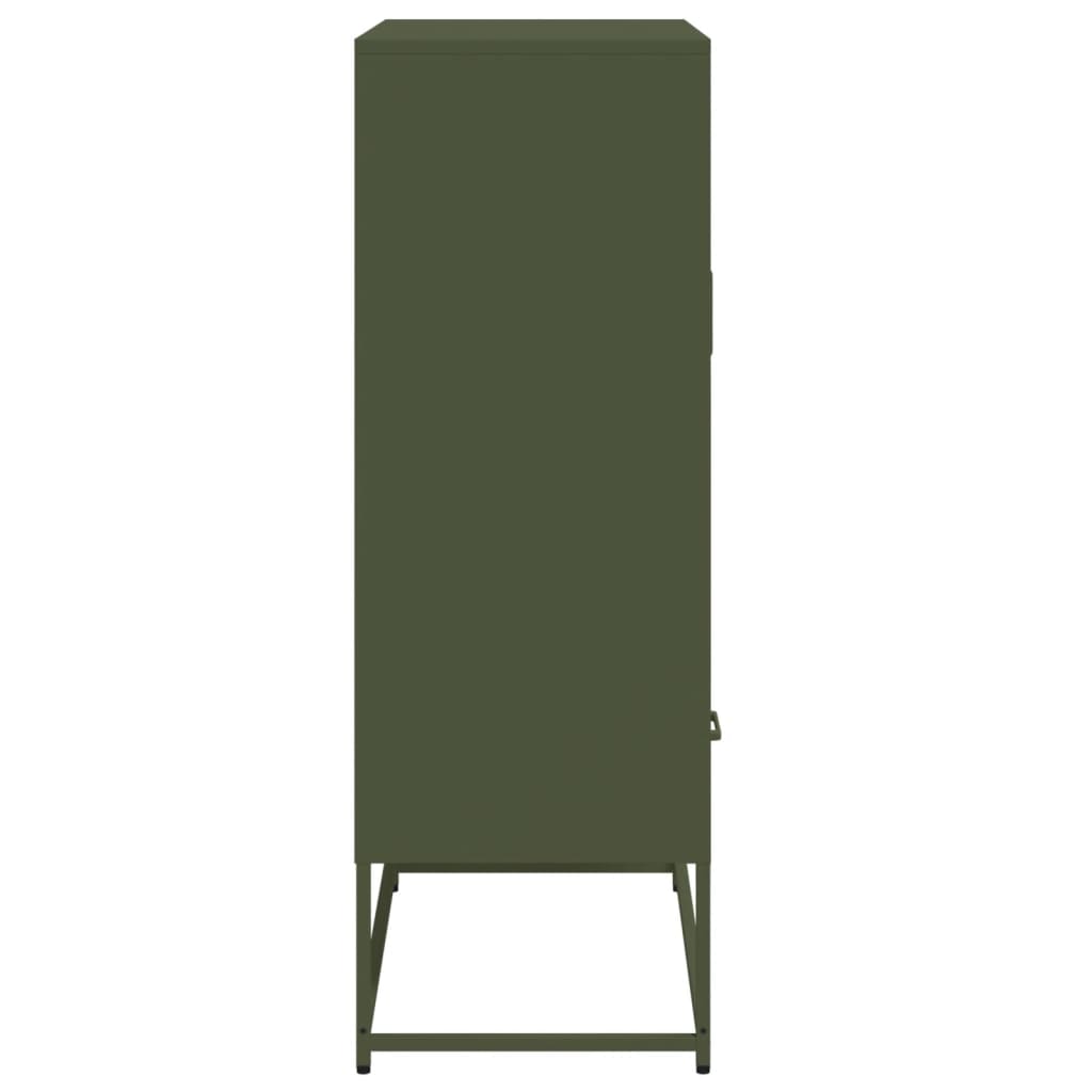 Hoge Kast 68X39X111,5 Cm Staal Olijf