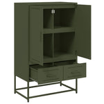 Hoge Kast 68X39X111,5 Cm Staal Olijf