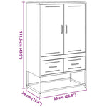 Hoge Kast 68X39X111,5 Cm Staal Olijf