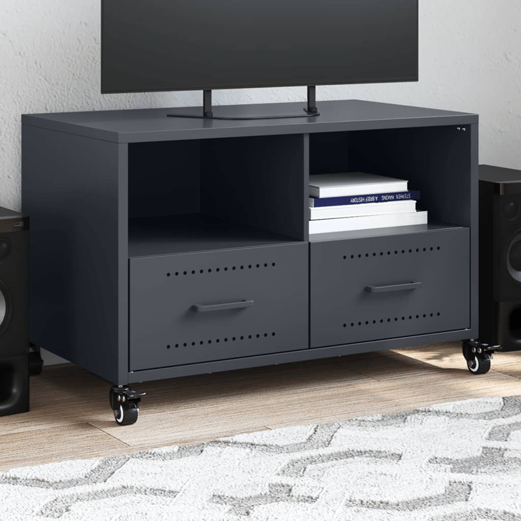 Tv-Meubel 68X39X43,5 Cm Staal Olijf