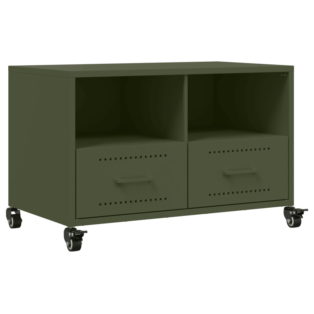 Tv-Meubel 68X39X43,5 Cm Staal Olijf