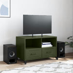 Tv-Meubel 68X39X43,5 Cm Staal Olijf