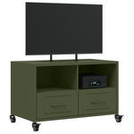 Tv-Meubel 68X39X43,5 Cm Staal Olijf