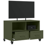 Tv-Meubel 68X39X43,5 Cm Staal Olijf