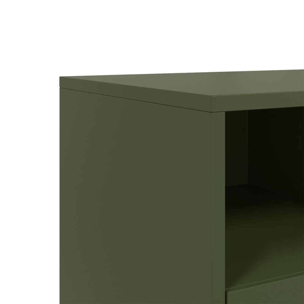 Tv-Meubel 68X39X43,5 Cm Staal Olijf