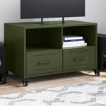 Tv-Meubel 68X39X43,5 Cm Staal Olijf