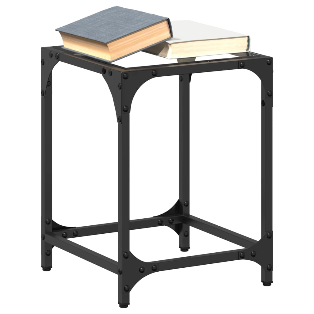 Salontafel Met Glazen Blad Staal