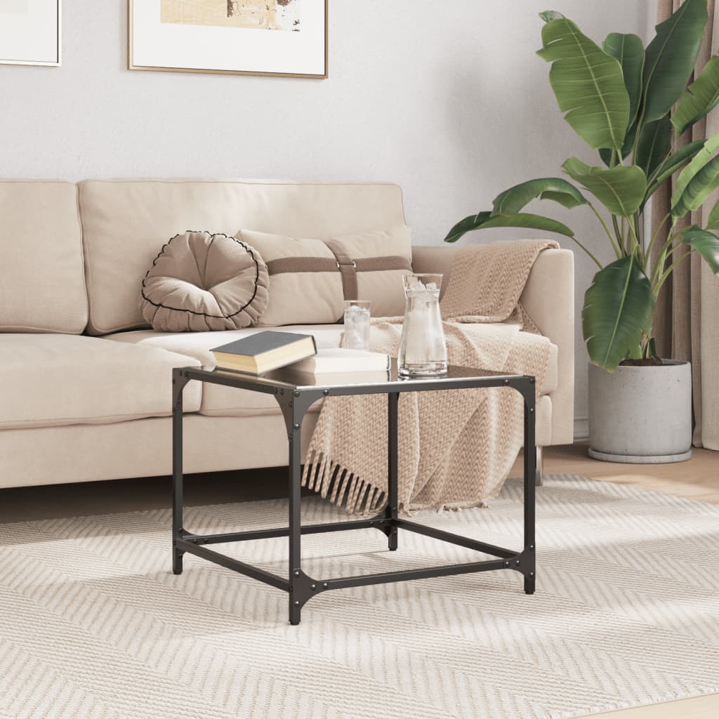 Salontafel Met Glazen Blad Staal