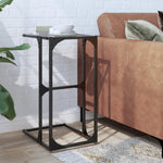 Bijzettafel Met Transparant Glazen Blad 40X30X61,5 Cm Staal