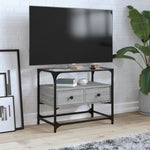 Tv-Meubel Met Glazen Blad 98X35X51 Cm Bewerkt Hout