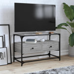 Tv-Meubel Met Glazen Blad 98X35X51 Cm Bewerkt Hout