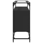 Dressoir Met Glazen Blad 98X35X81 Cm Bewerkt Hout