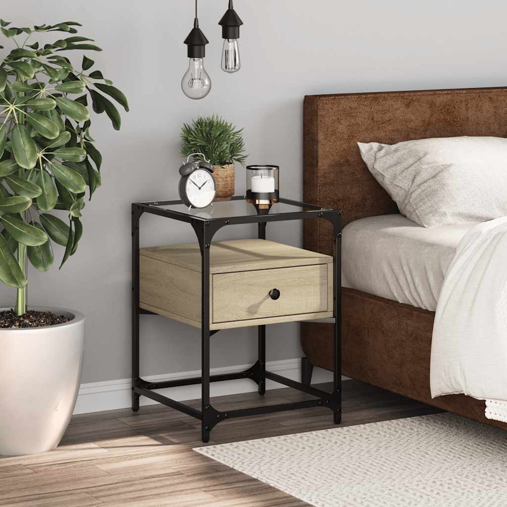 Nachtkastjes 40X40X55 Cm Bewerkt Hout Kleurig