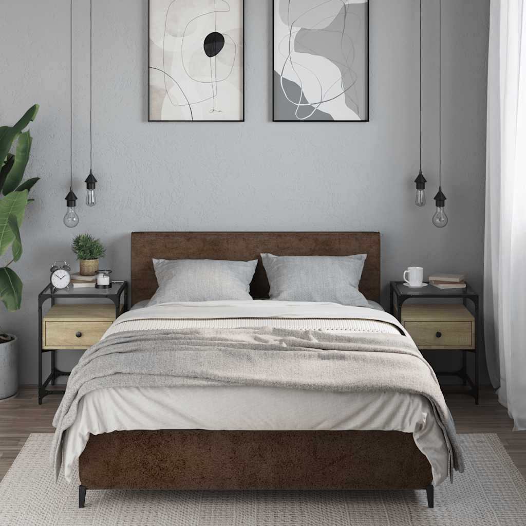 Nachtkastjes 40X40X55 Cm Bewerkt Hout Kleurig