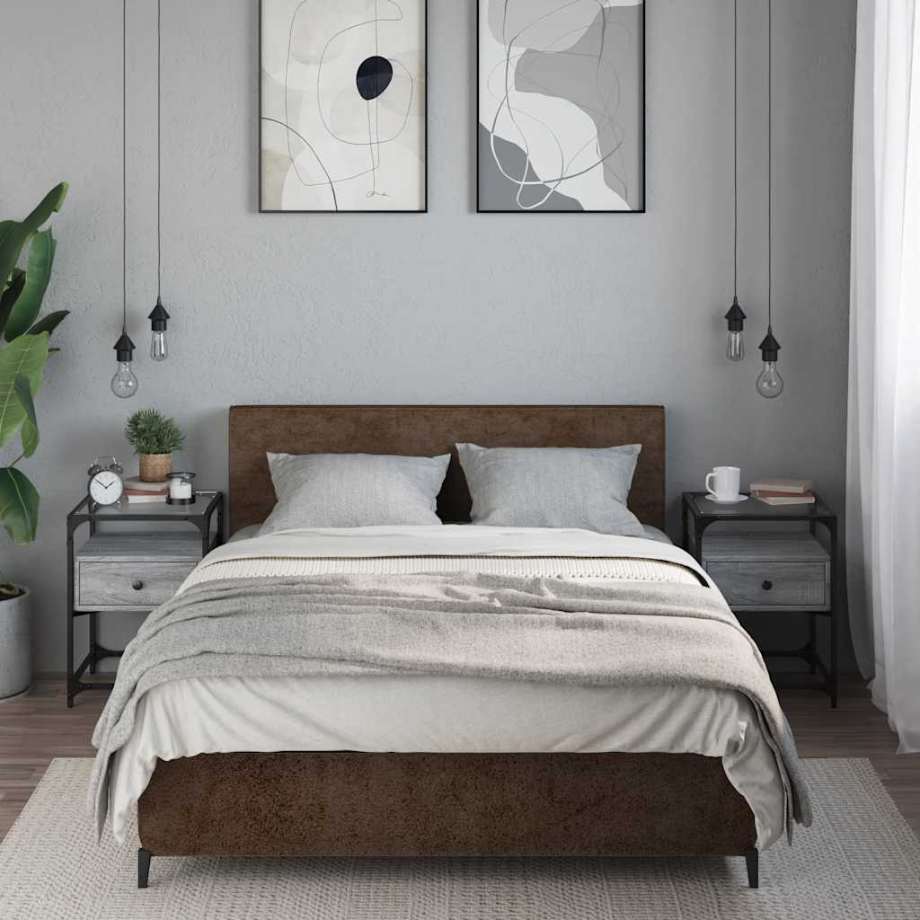 Nachtkastjes 40X40X55 Cm Bewerkt Hout Kleurig