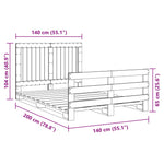 Bedframe Met Hoofdbord Massief Grenenhout Wit 140X200 Cm Wit