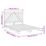 Bedframe Met Hoofdbord Massief Grenenhout Wit 140X200 Cm Groen