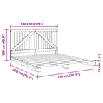 Bedframe Met Hoofdbord Massief Grenenhout 180X200 Cm Wit