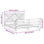 Bedframe Met Hoofdbord Massief Grenenhout 180X200 Cm