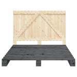 Bedframe Met Hoofdbord Massief Grenenhout Grijs 160X200 Cm Groen