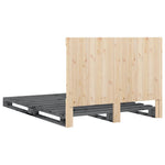 Bedframe Met Hoofdbord Massief Grenenhout Grijs 160X200 Cm Groen
