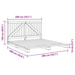 Bedframe Met Hoofdbord Massief Grenenhout Grijs 200X200 Cm Groen