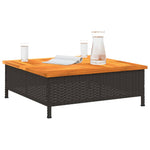 Tuintafel 70X70X25 Cm Poly Rattan En Acaciahout