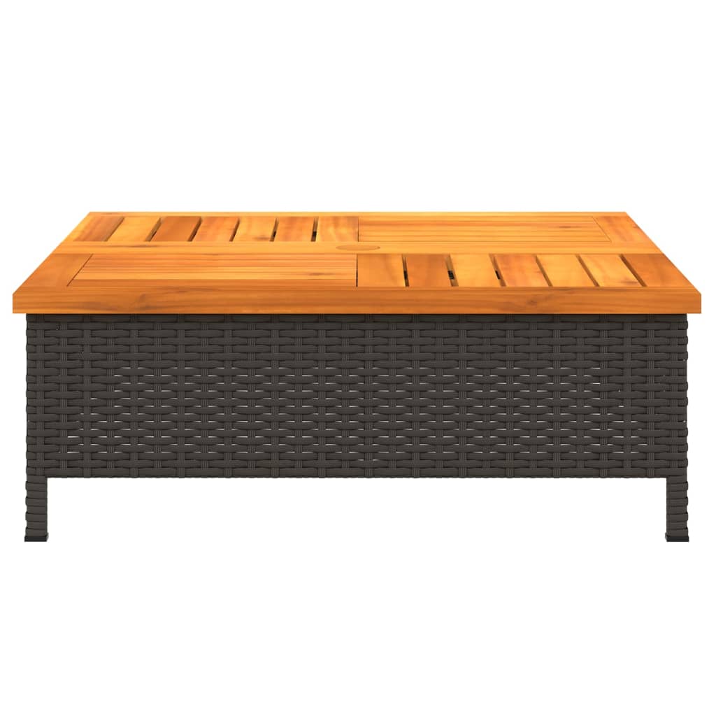 Tuintafel 70X70X25 Cm Poly Rattan En Acaciahout