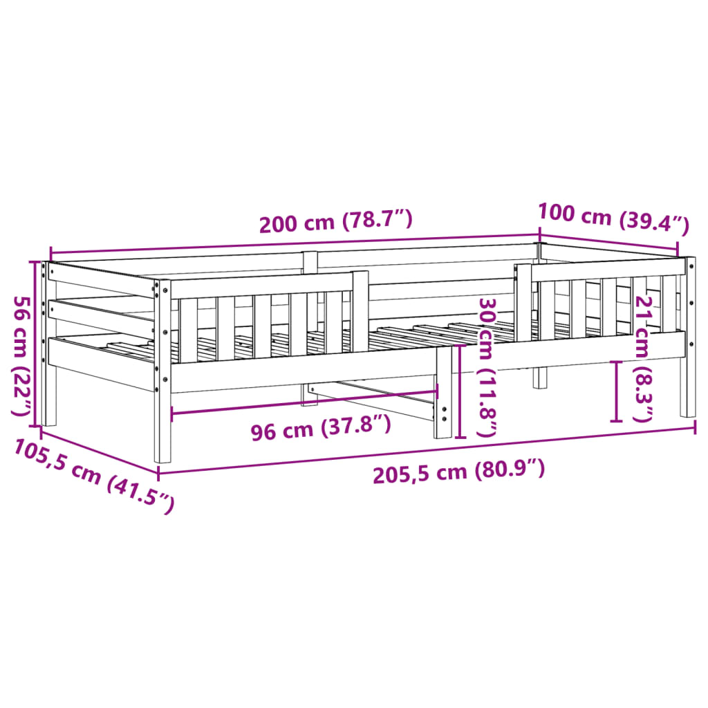 Bedframe Zonder Matras Massief Grenenhout