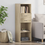Hoge Kast 40X42,5X124 Cm Bewerkt Hout Eikenkleurig