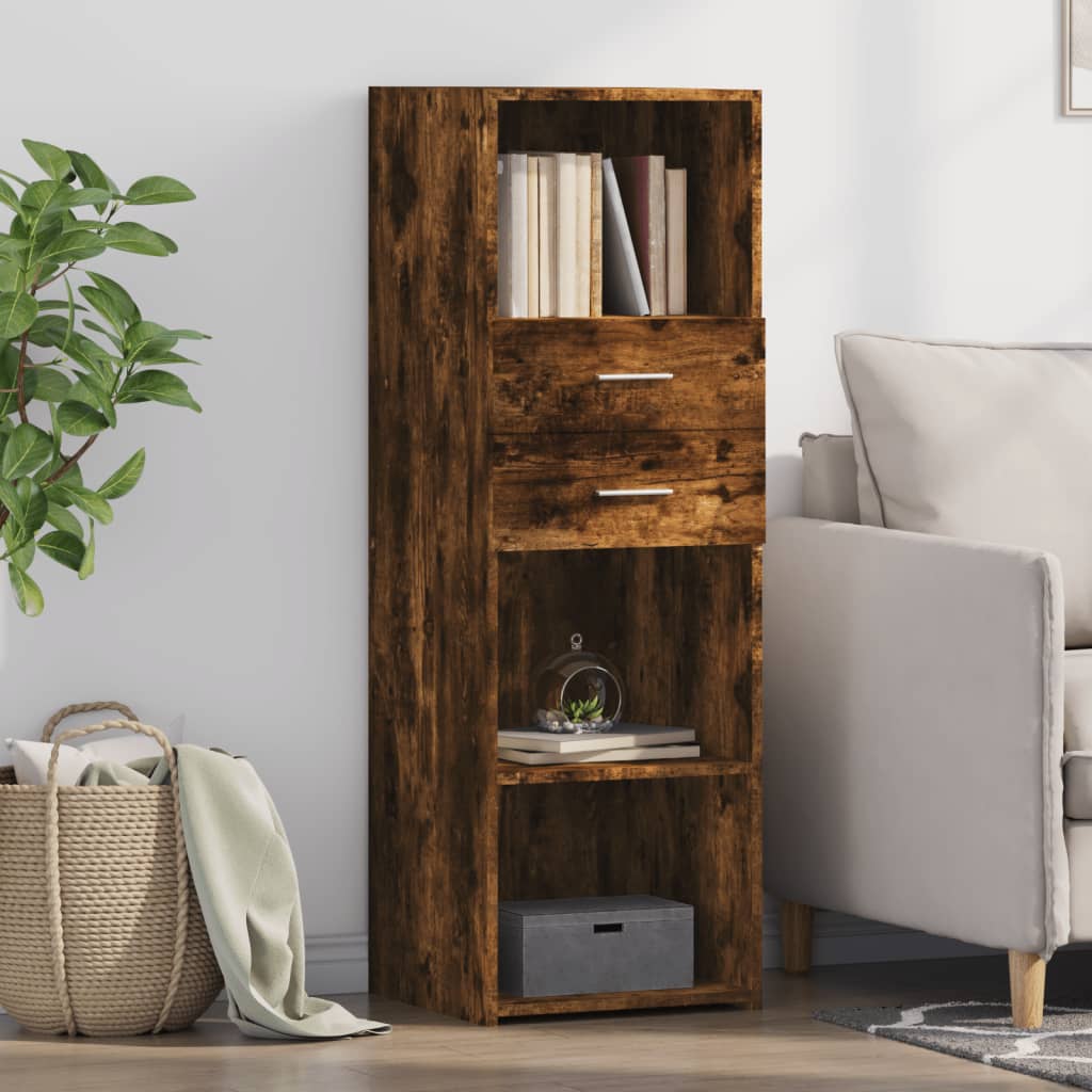 Hoge Kast 40X42,5X124 Cm Bewerkt Hout Eikenkleurig