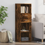 Hoge Kast 40X42,5X124 Cm Bewerkt Hout Eikenkleurig