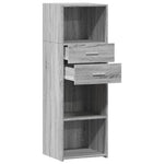Hoge Kast 40X42,5X124 Cm Bewerkt Hout Eikenkleurig