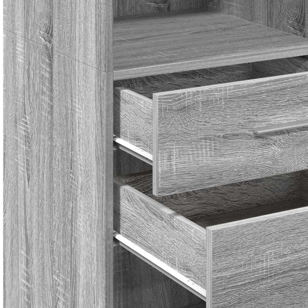 Hoge Kast 40X42,5X124 Cm Bewerkt Hout Eikenkleurig
