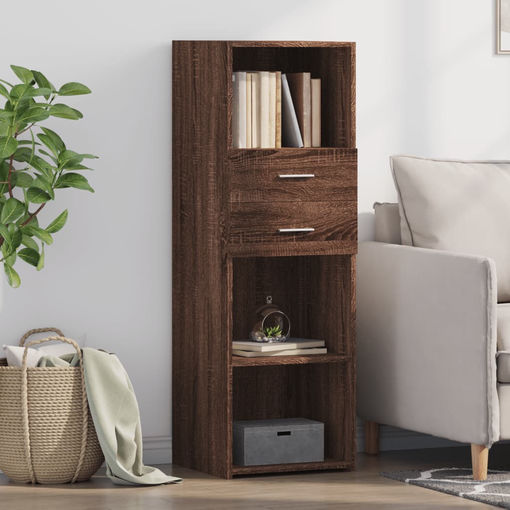 Hoge Kast 40X42,5X124 Cm Bewerkt Hout Eikenkleurig