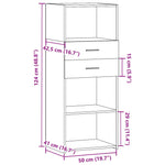 Hoge Kast 50X42,5X124 Cm Bewerkt Hout Ig