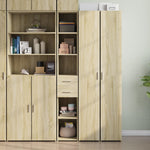 Hoge Kast 30X42,5X185 Cm Bewerkt Hout Kleurig