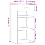 Dressoir 45X42,5X93 Cm Bewerkt Hout Eikenkleurig