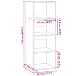 Hoge Kast 45X41X124 Cm Bewerkt Hout Eikenkleurig